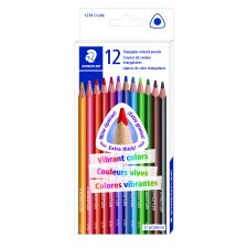 Staedtler Triangular Coloured Pencils, Assorted Colours, 12/pkg
