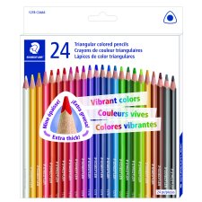 Staedtler Triangular Coloured Pencils, Assorted Colours, 24/pkg