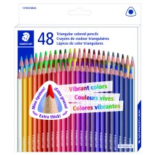 Staedtler Triangular Coloured Pencils, Assorted Colours, 48/pkg