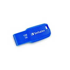 Verbatim® Ergo Flash Drive, USB 3.0, 128GB, Blue