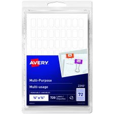 Avery® Write Only Multi-Purpose Removable Labels, 3/8" x 5/8", 720/pkg