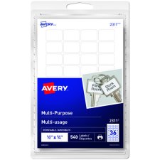 Avery® Print or Write Multi-Purpose Removable Labels, 1/2" x 3/4", 540/pkg