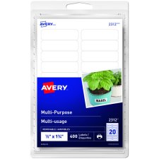 Avery® Print or Write Multi-Purpose Removable Labels, 1/2" x 1-3/4", 400/pkg
