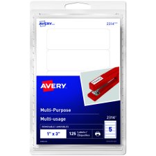 Avery® Print or Write Multi-Purpose Removable Labels, 1" x 3", 125/pkg