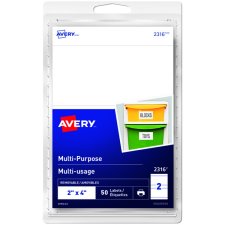 Avery® Print or Write Multi-Purpose Removable Labels, 4" x 2", 50/pkg