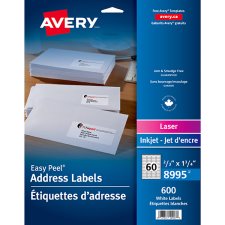 Avery Easy Peel Address Labels, 2/3" x 1-3/4", White 600/pkg