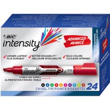 Bic Intensity Magic Marker Dry Erase Markers, Assorted Colours, 24/bx