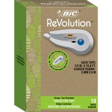Bic Wite-Out ReVolution Correction Tape, 10/pkg