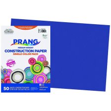 Prang Construction Paper, 12" x 18", Bright Blue, 50/pkg