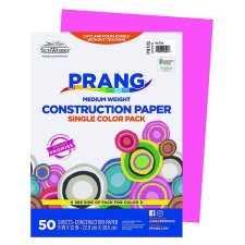 Prang® Construction Paper, 9" x 12", Hot Pink, 50/pkg