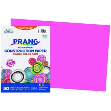 Prang Construction Paper, 12" x 18", Hot Pink, 50/pkg