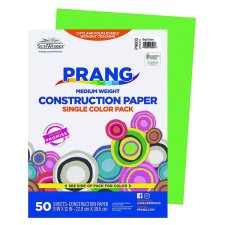 Prang® Construction Paper, 9" x 12", Bright Green, 50/pkg