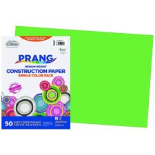Prang Construction Paper, 12" x 18", Bright Green, 50/pkg