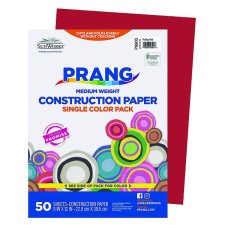 Prang® Construction Paper, 9" x 12", Holiday Red, 50/pkg