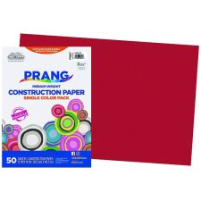 Prang® Construction Paper, 12" x 18", Holiday Red, 50/pkg