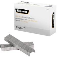 Fellowes Staples, 1/4", Half Strip