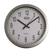 Geo Quartz 10" Wall Clock, Chrome