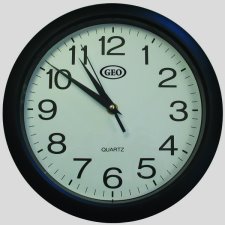 Geo Quartz 10" Wall Clock, Black