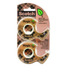 Scotch® Magic Greener Tape, 19 mm x 13.9 m, Clear, 2/pkg