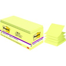 Post-it Super Sticky Dispenser Notes Cabinet Pack, 3" x 3", Canary Yellow, 18/pkg