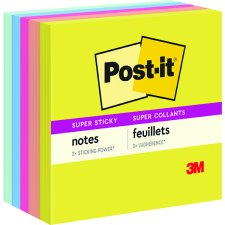 Post-it Super Sticky Notes, 3" x 3", Summer Joy Collection, 5/pkg