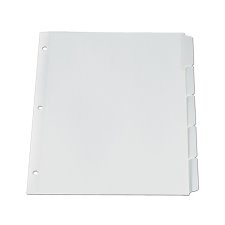 Oxford Erasable Tab Index Dividers, White, 5-Tab