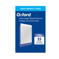 Oxford Heavyweight Sheet Protectors, 8-1/2 x 5-1/2, 15/pkg