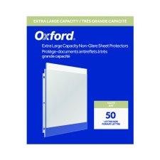 Oxford Extra Large Capacity Heavyweight Page Protectors, 3mil, Letter, 50/box