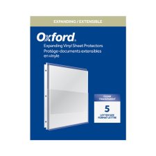 Oxford Expandable Pocket Page Protectors, 5.5 mil, Letter, 5/pkg