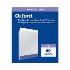 Oxford Page Protectors, Matte, 2 mil, Letter, 50/box