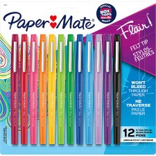 Paper Mate Flair Markers, Assorted Fashion Colours, 12/pkg