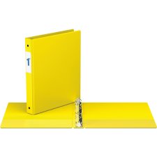 Davis Group Essential Premium Economy Round Ring Binder, 1", Yellow