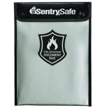 Sentry Safe Fire Resistant Document Bag, Large, Grey/Black