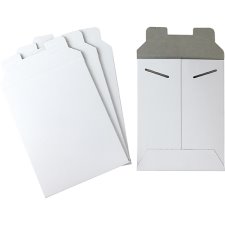 StayFlat Mailers, Locking Tab, 6" x 8", White, 100/cs