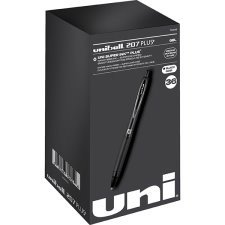 uni-ball 207 Plus Retractable Gel Pens, 0.7mm, Black, 36/bx