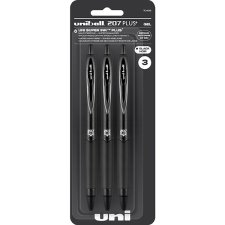 uni-ball 207 Plus Retractable Gel Pens, 0.7mm, Black, 3/pkg