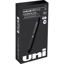 uni-ball 207 Plus Retractable Gel Pens, 0.7 mm, Blue, 12/bx