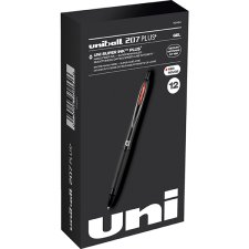 uni-ball 207 Plus Retractable Gel Pens, 0.7mm, Red, 12/pkg