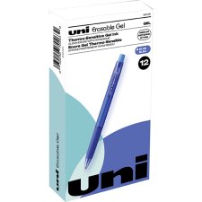 uni-ball Erasable Gel Retractable Pens, 0.7mm, Blue, 12/bx