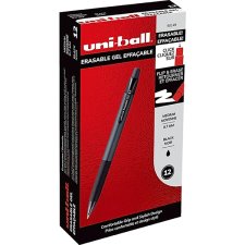 uni-ball Erasable Gel Retractable Pens, 0.7mm, Black, 12/bx