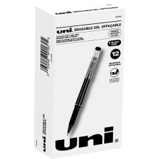 uni-ball Erasable Gel Stick Pens, 0.7mm, Black, 12/bx