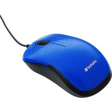 Verbatim Silent Corded Optical Mouse, Blue