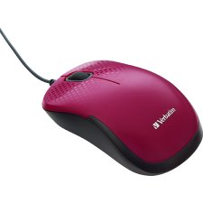 Verbatim Silent Corded Optical Mouse, Red