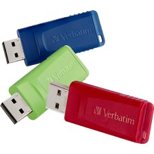 Verbatim Store 'n' Go USB Flash Drives, 32GB, Assorted Colours, 3/pkg