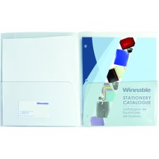 Winnable Twin Pocket Poly Portfolio, Letter, Clear, 5/pkg