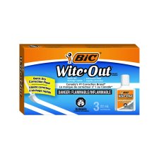 Bic® Wite-Out® Correction Fluid, 22ml, 3/pkg