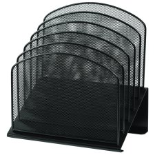 Merangue Mesh Letter Holder, 5-Slots, Black