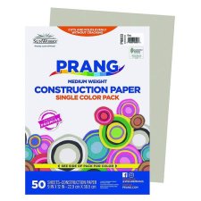 Prang Construction Paper, 9" x 12", Grey, 50/pkg