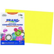 Prang® Construction Paper, 12" x 18", Yellow, 50/pkg
