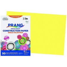 Prang Construction Paper, 12" x 18", Yellow, 50/pkg